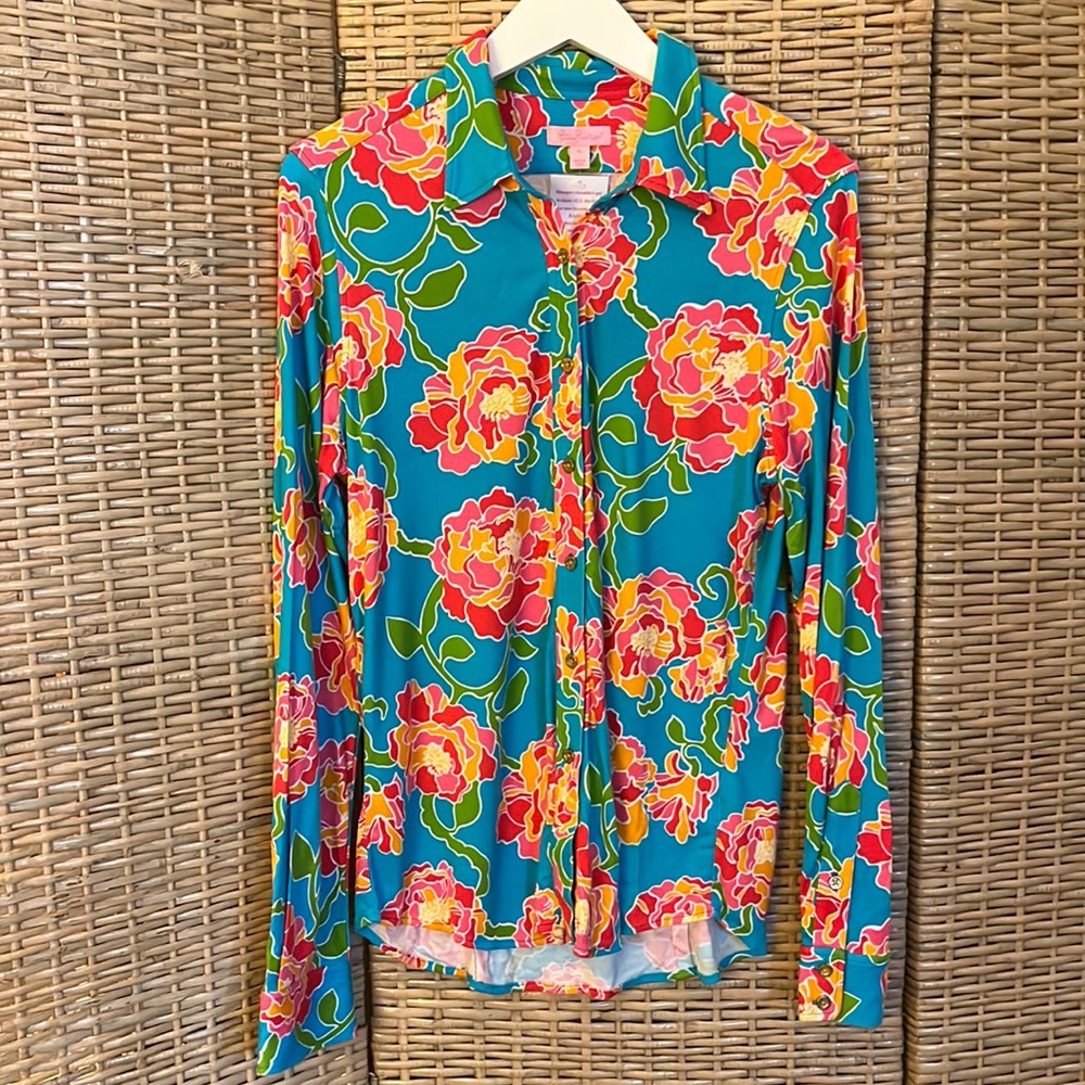 Lilly Pulitzer size XL button Stretch Floral Print NWB - NWT